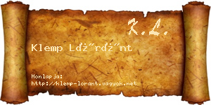 Klemp Lóránt névjegykártya
