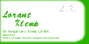 lorant klemp business card
